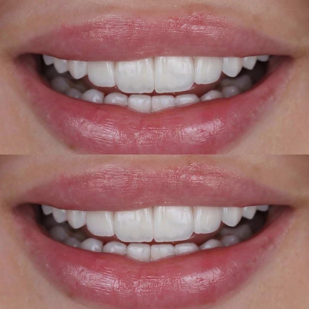 بعد العلاج — ابتسامة مكتملة بعد تجميل الأسنان مع د. وسن المعيني