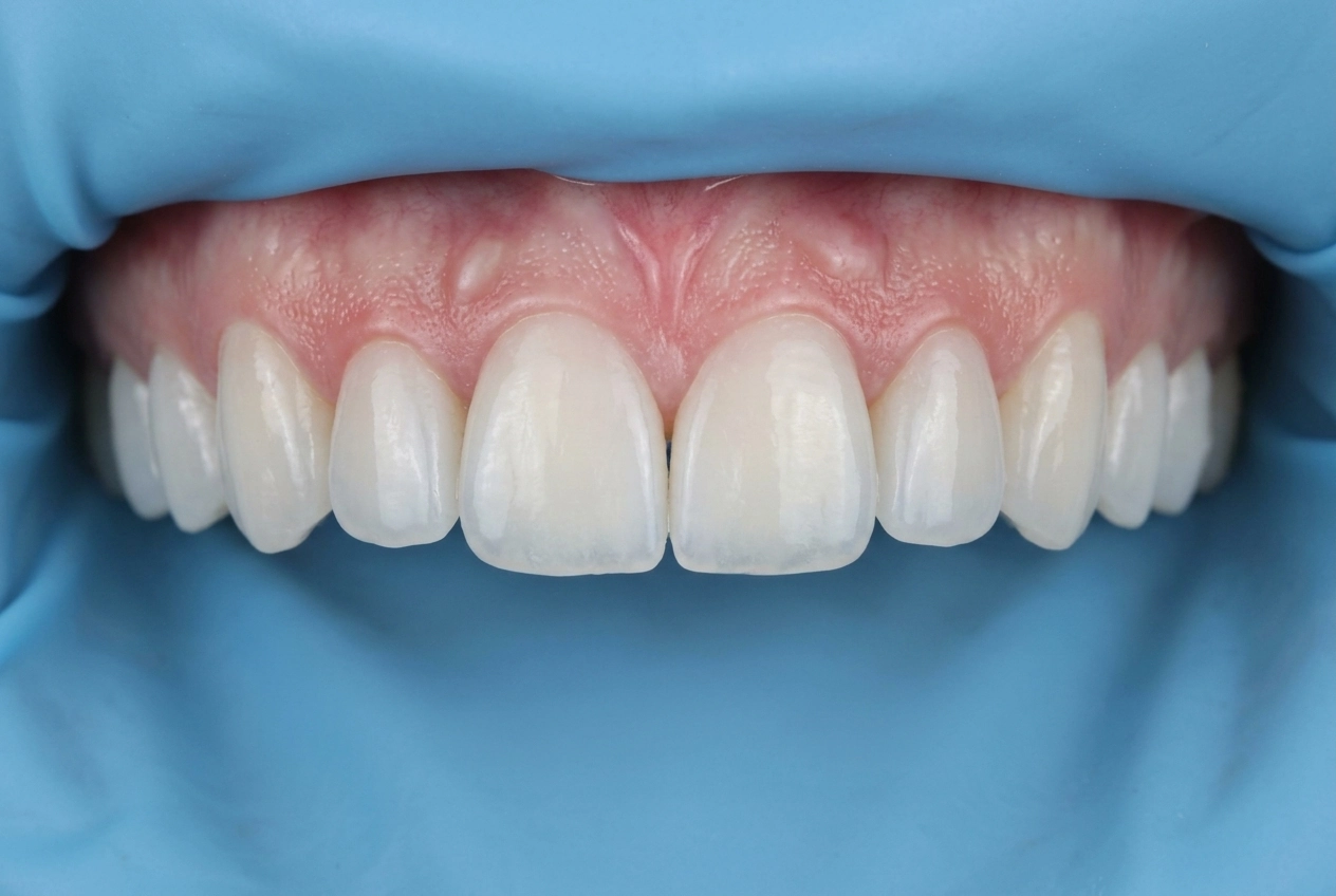 فينير مع لثة صحية وردية — نتيجة تجميل الأسنان، Dental Home Clinic